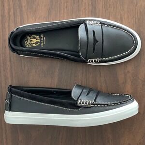 Cole Haan Penny Pinch Loafers Womens 9.5 Black Leather Minimalist Slip-On Preppy